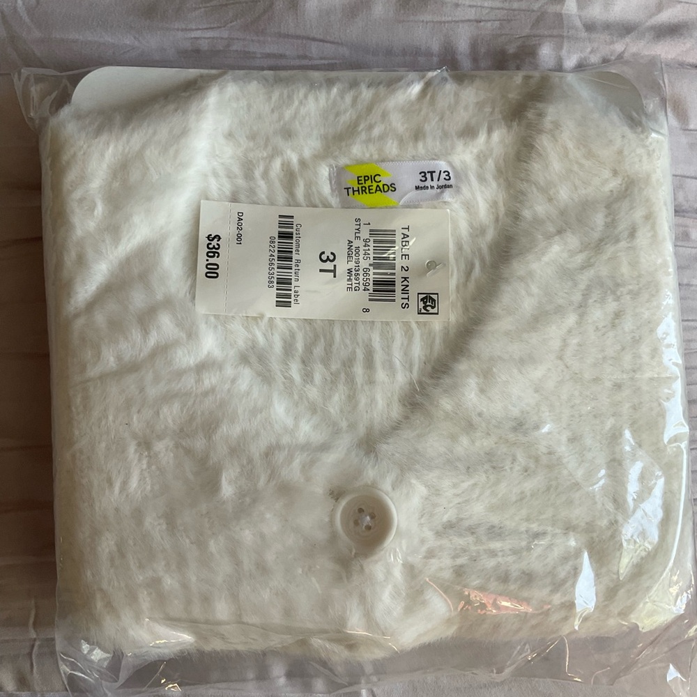 Epic Threads Kids' White Fuzzy Jacket